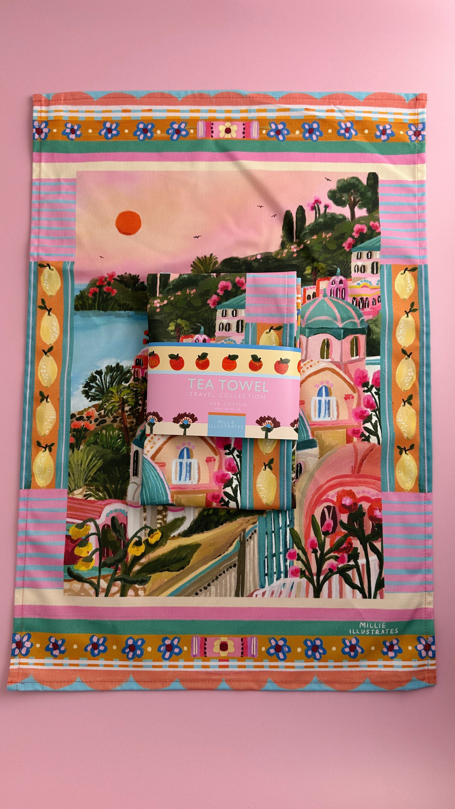 Santorini Sun Tea Towel