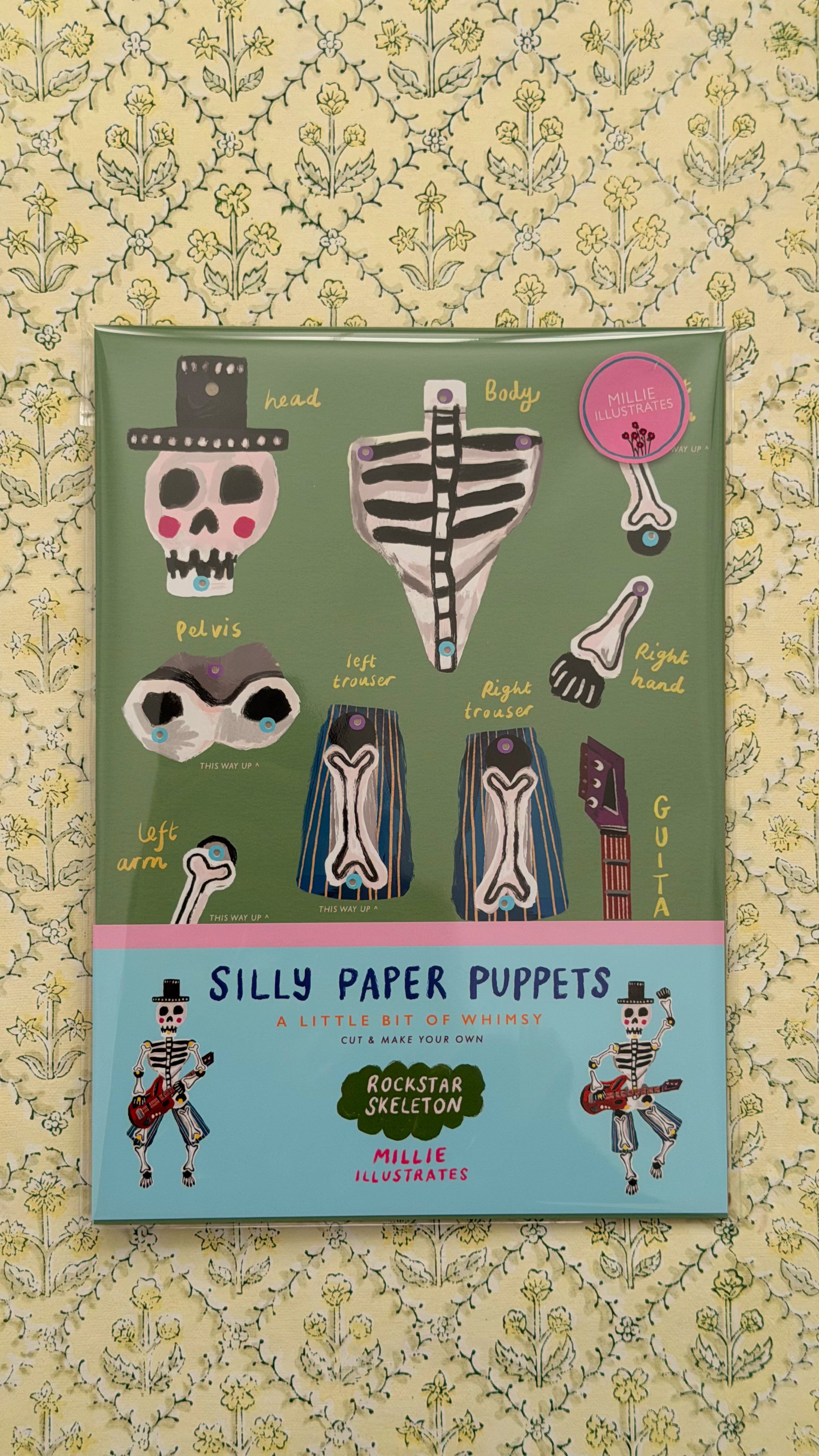 Silly Paper Puppet - Rockstar Skeleton