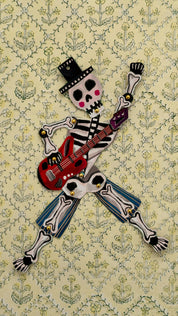 Silly Paper Puppet - Rockstar Skeleton