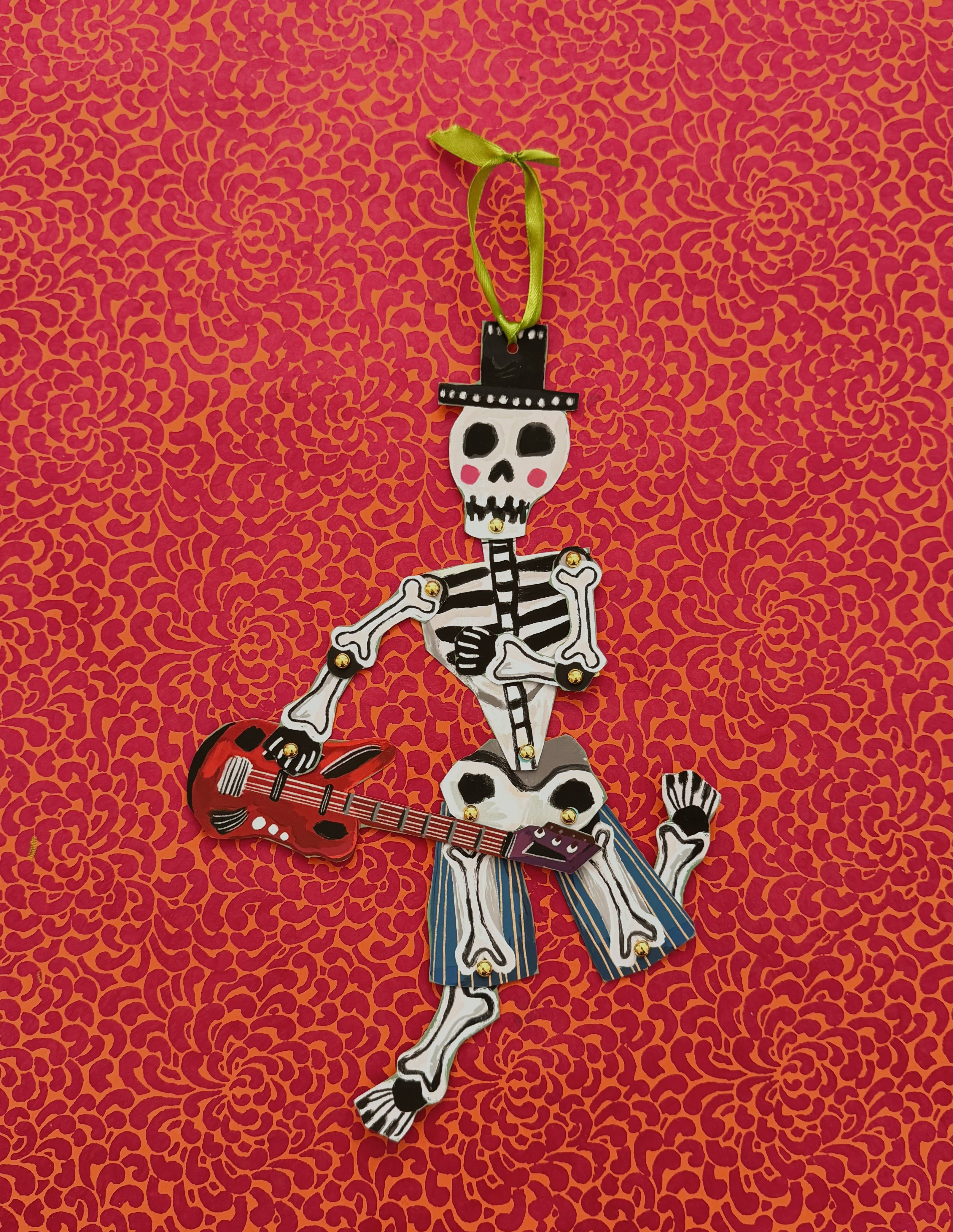Silly Paper Puppet - Rockstar Skeleton