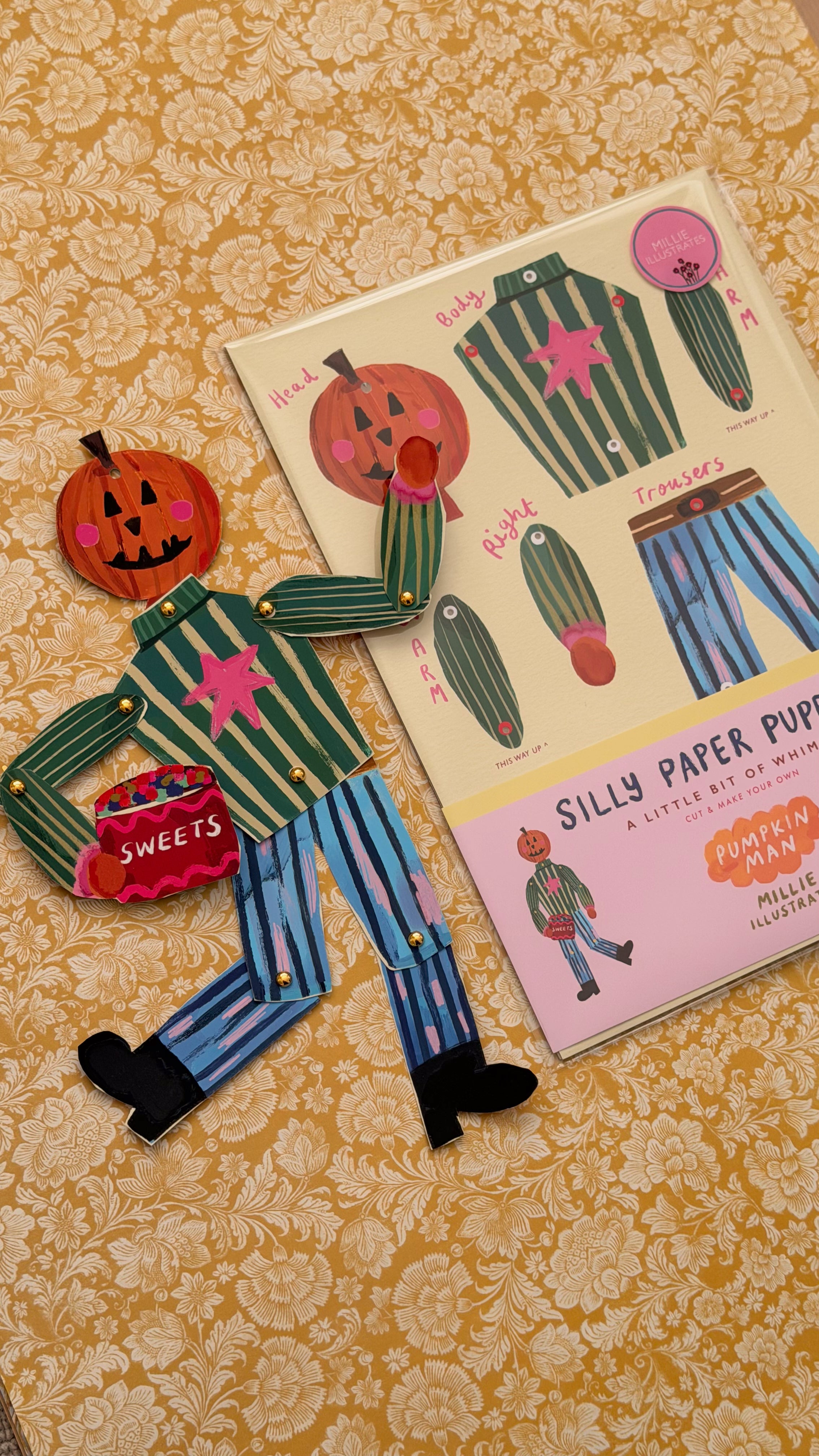 Silly Paper Puppet - Pumpkin Man