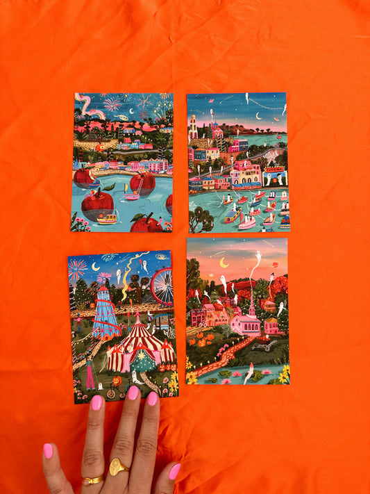 Halloween Postcard Set of 4