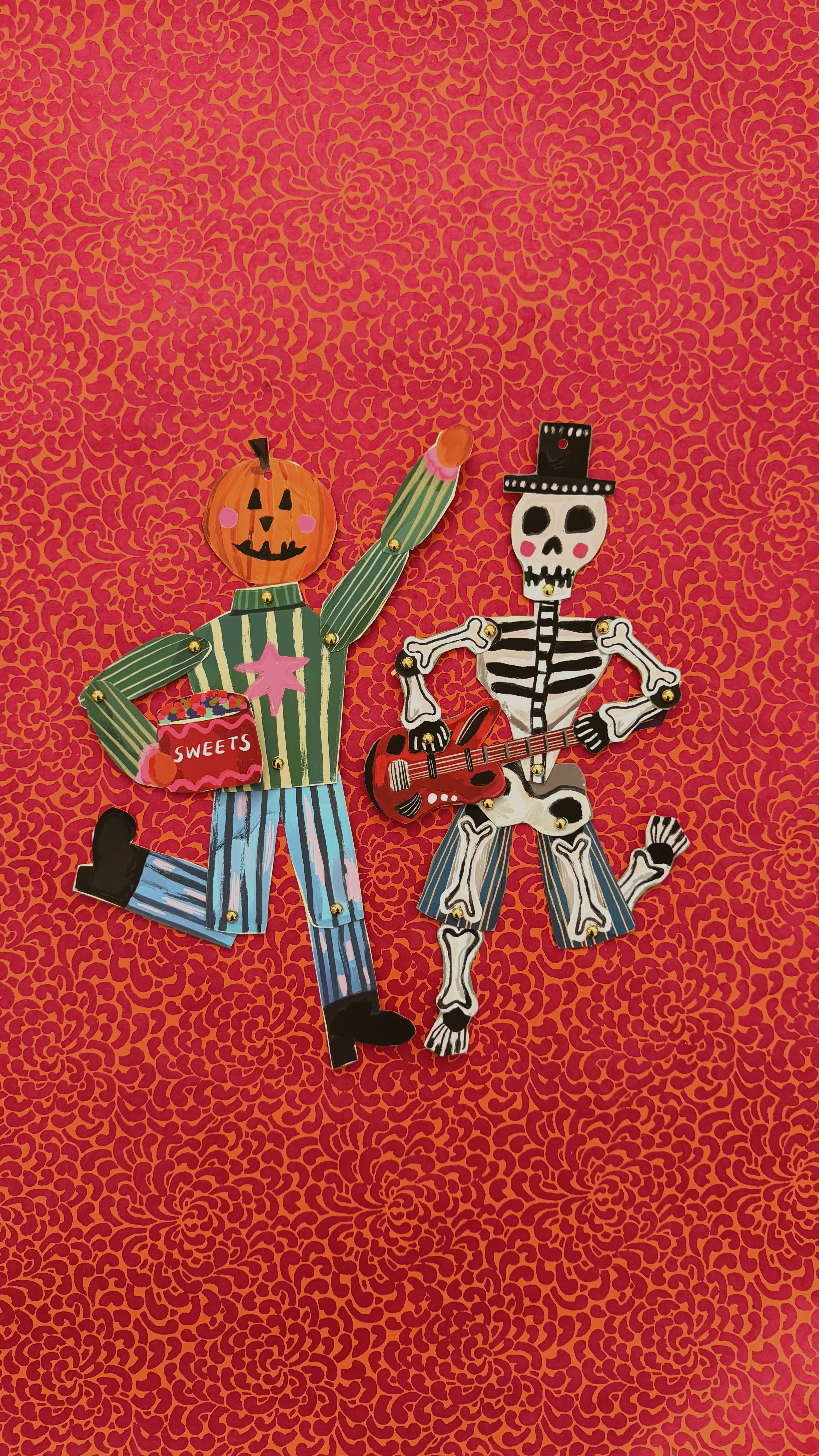 Silly Paper Puppet - Rockstar Skeleton