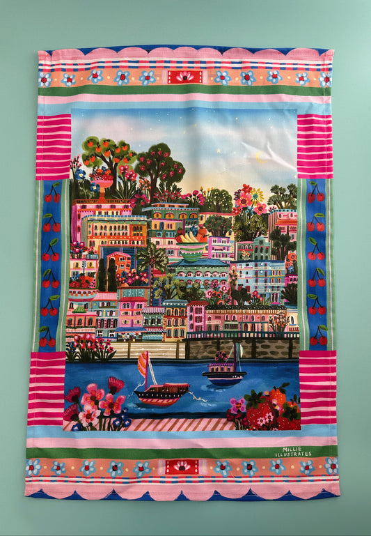 Port De Soller Tea Towel