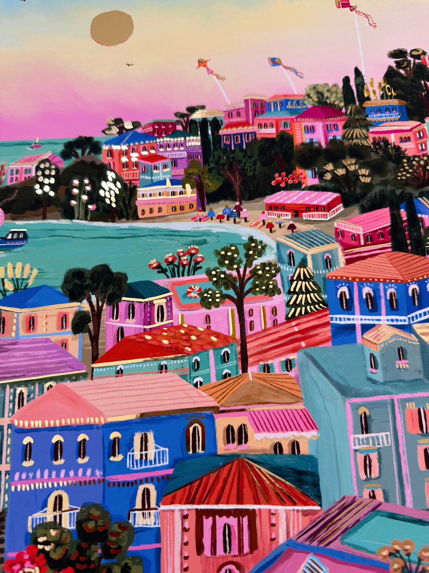 Skiathos GOLD FOIL Print - LIMITED - A3 SIZE