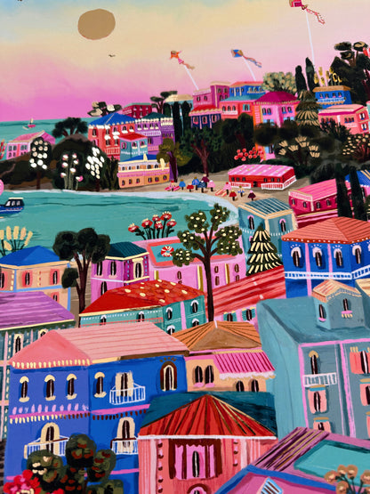 Skiathos GOLD FOIL Print - LIMITED - A3 SIZE