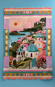 Santorini Sun Tea Towel