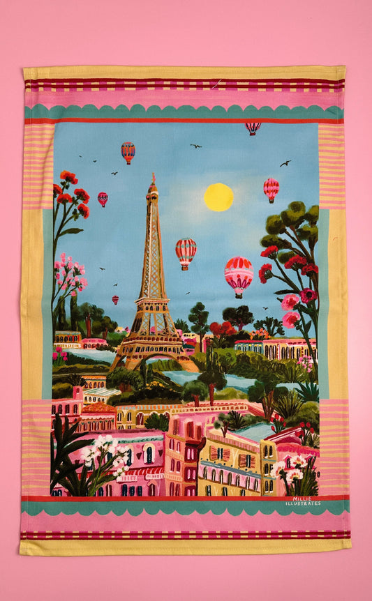 Summer in Paris Tea Towel