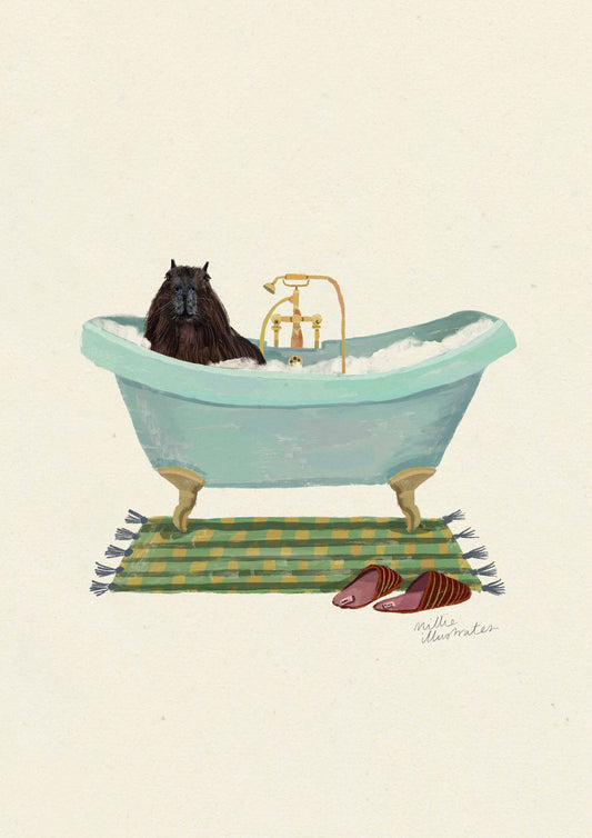 Capybara in the bath