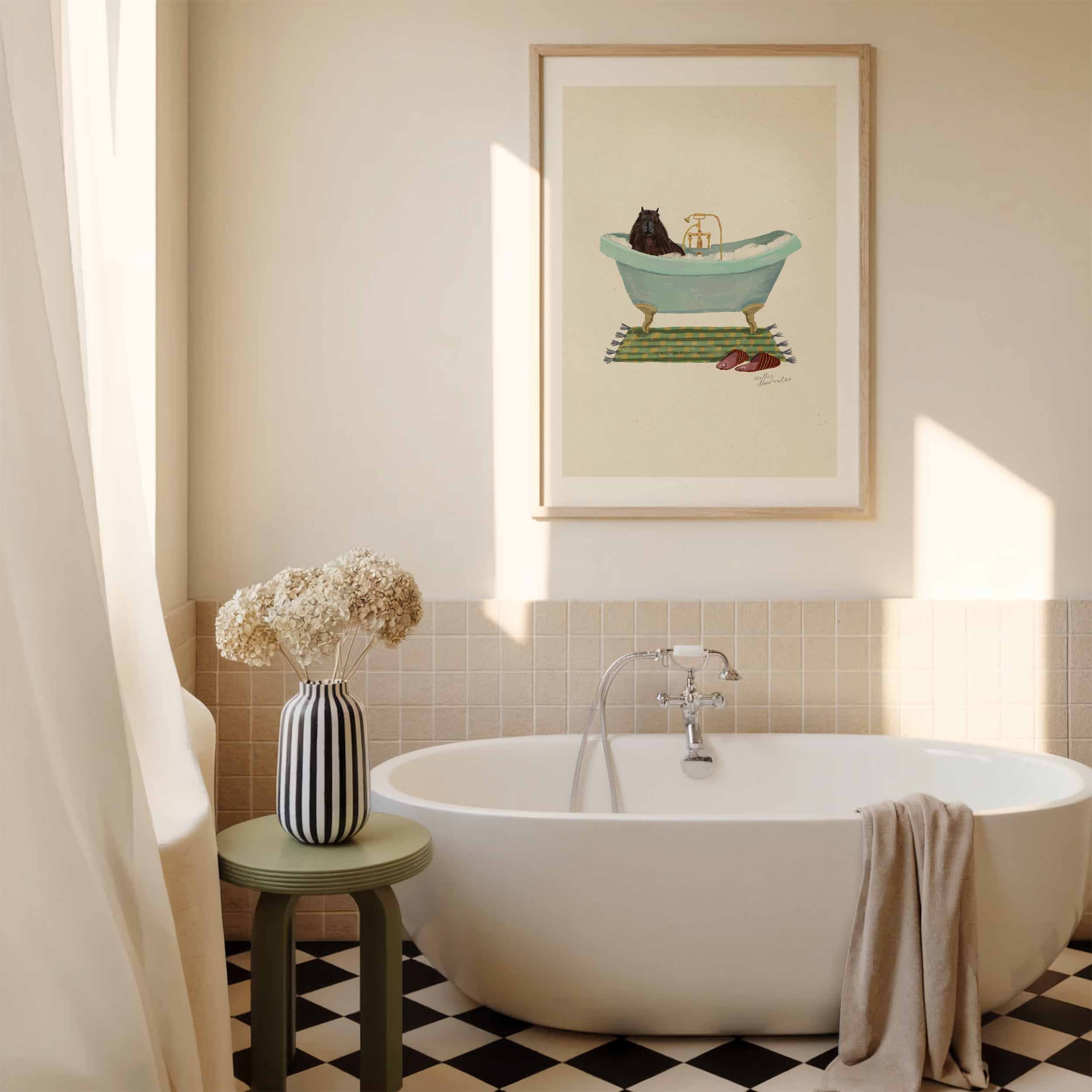 Capybara in the bath