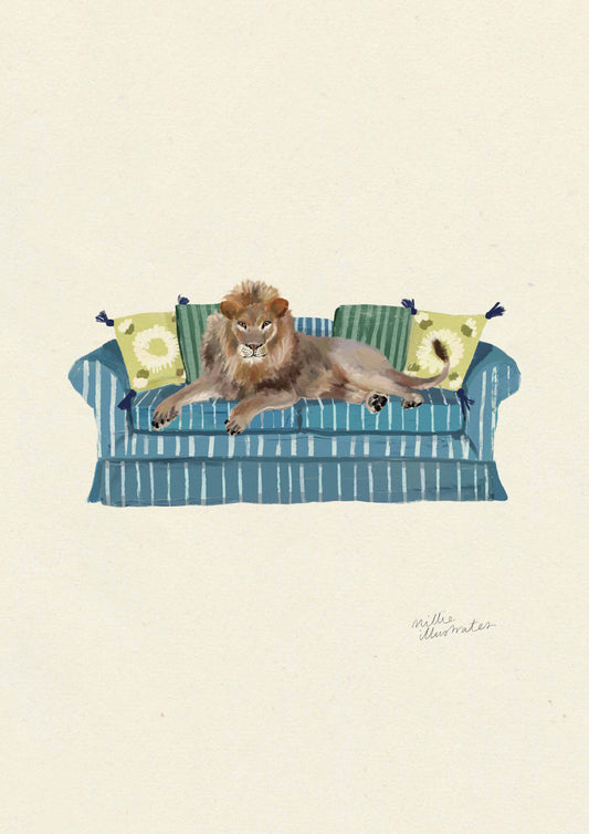 Lion on the sofa