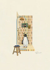Rockhopper Penguin in the Shower